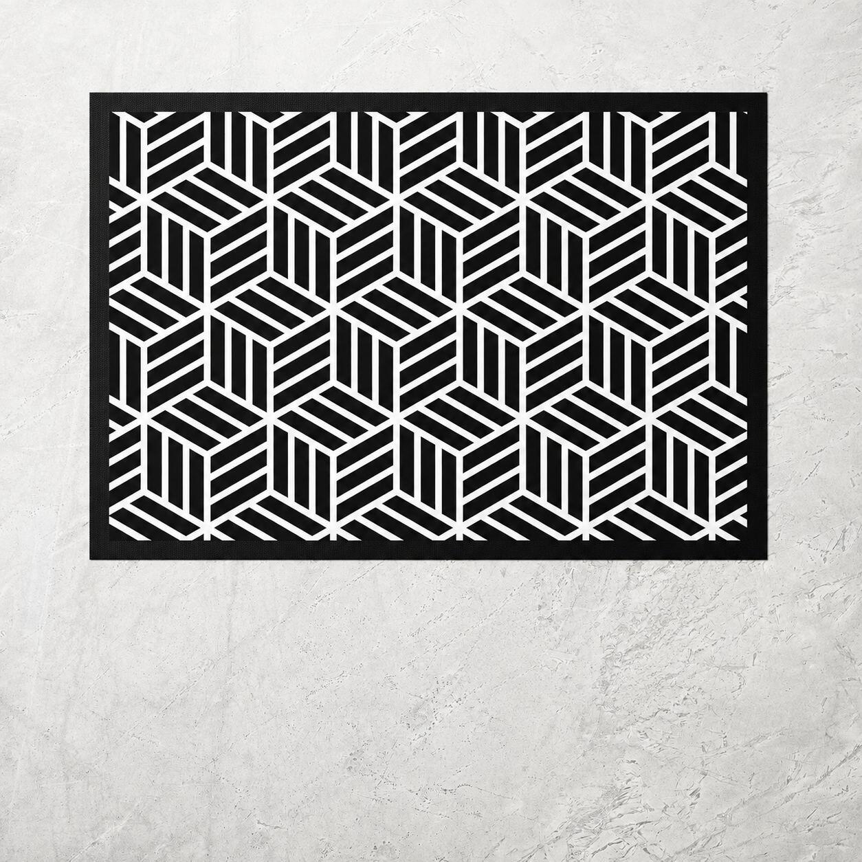 Black and White Kitchen Mat