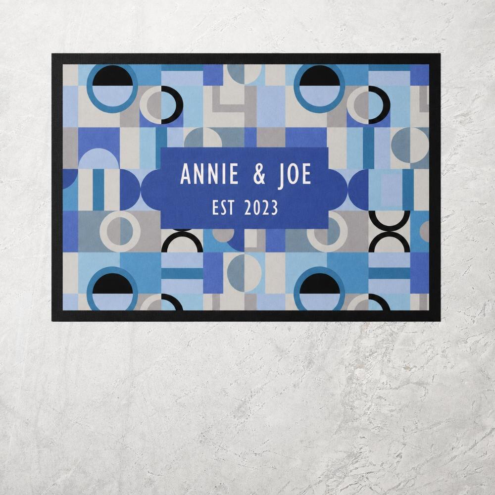 Personalised Geometric Kitchen Mat