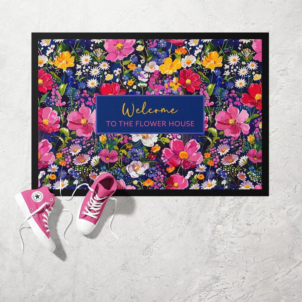 Twilight Blossoms Floral Personalised Doormat