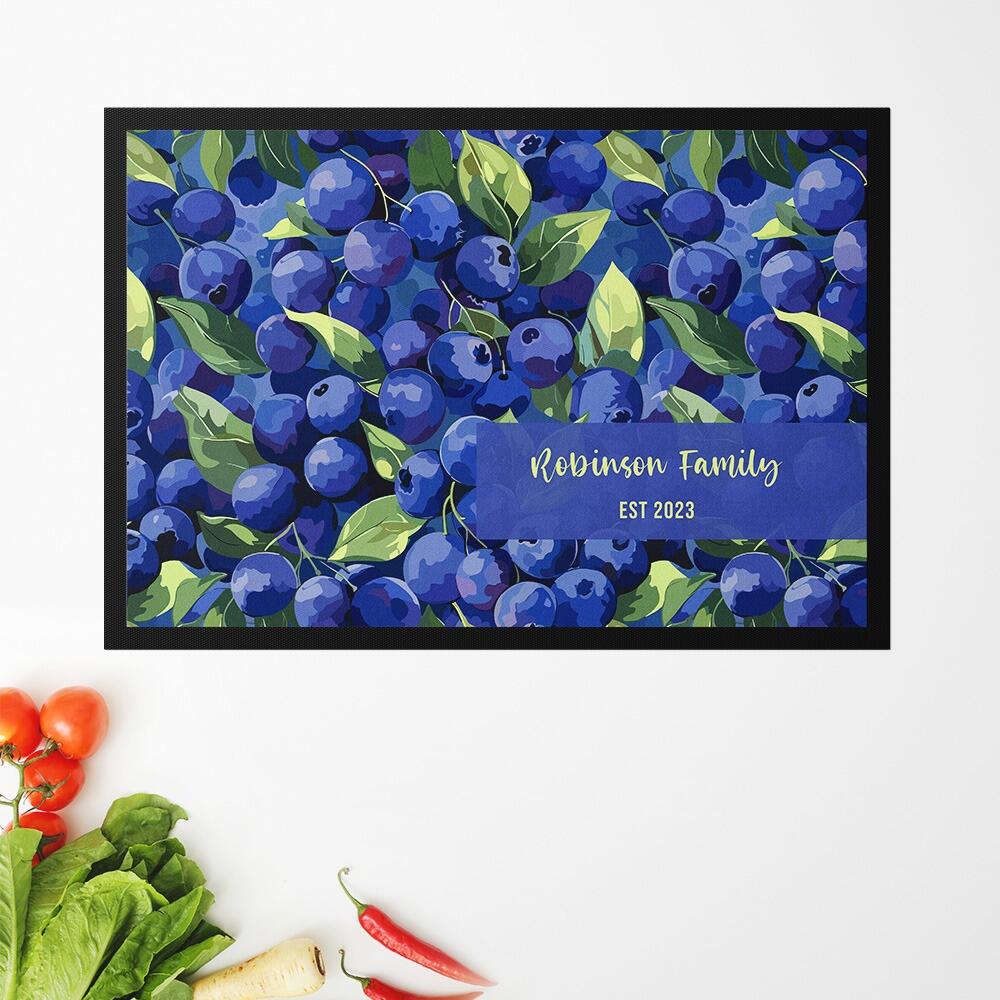 Blueberry Personalised Kitchen Mat