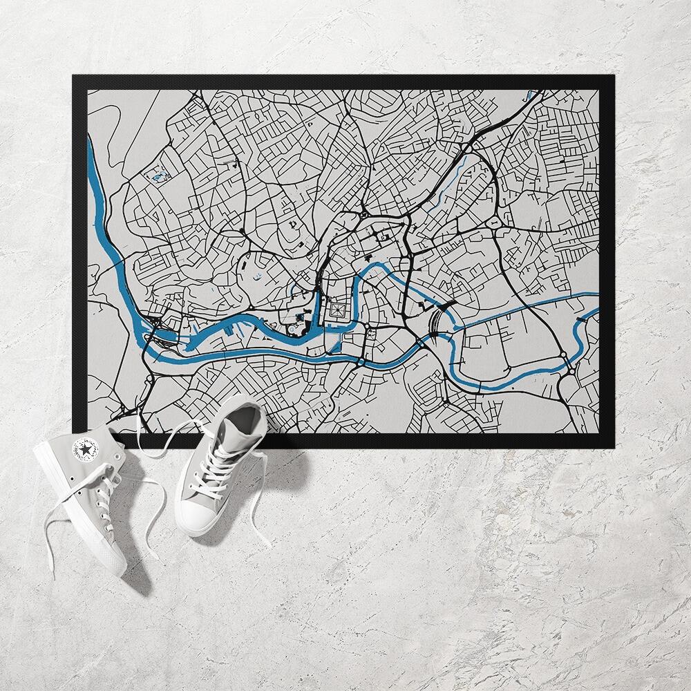 Grey Street Map Doormat
