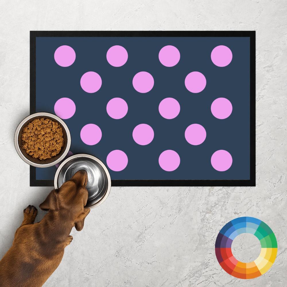 Spotty Dog Food Mat Placed Under Feeding Bowls