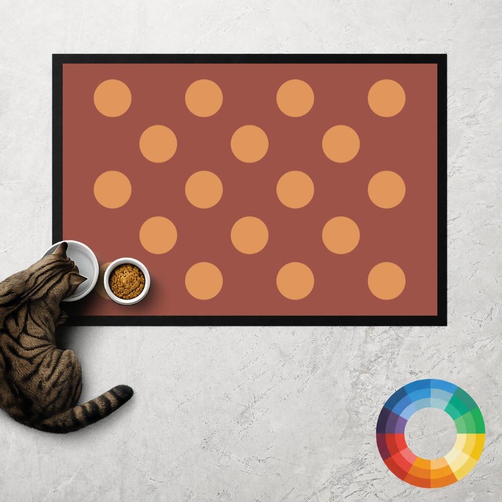 Custom Colour Spotty Cat Food Mat