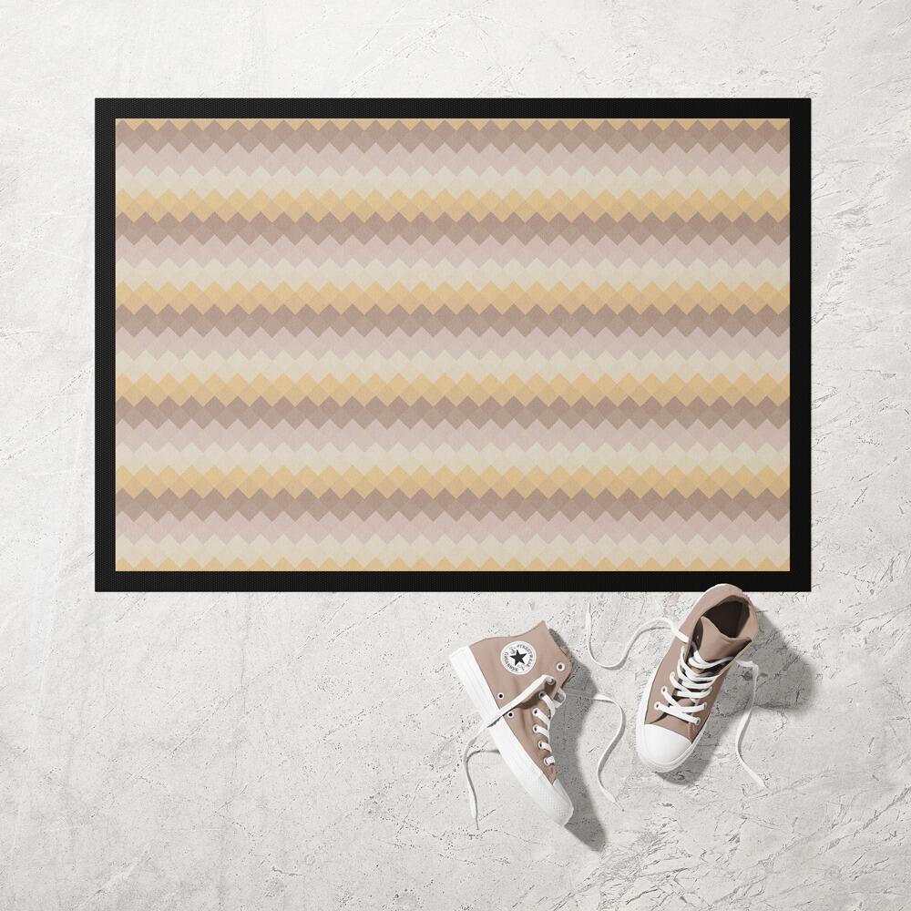 Beige Retro Stripes Doormat
