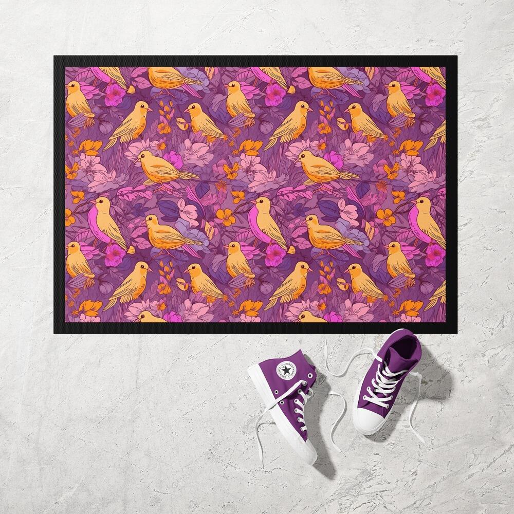 Purple Paradise Bird Doormat