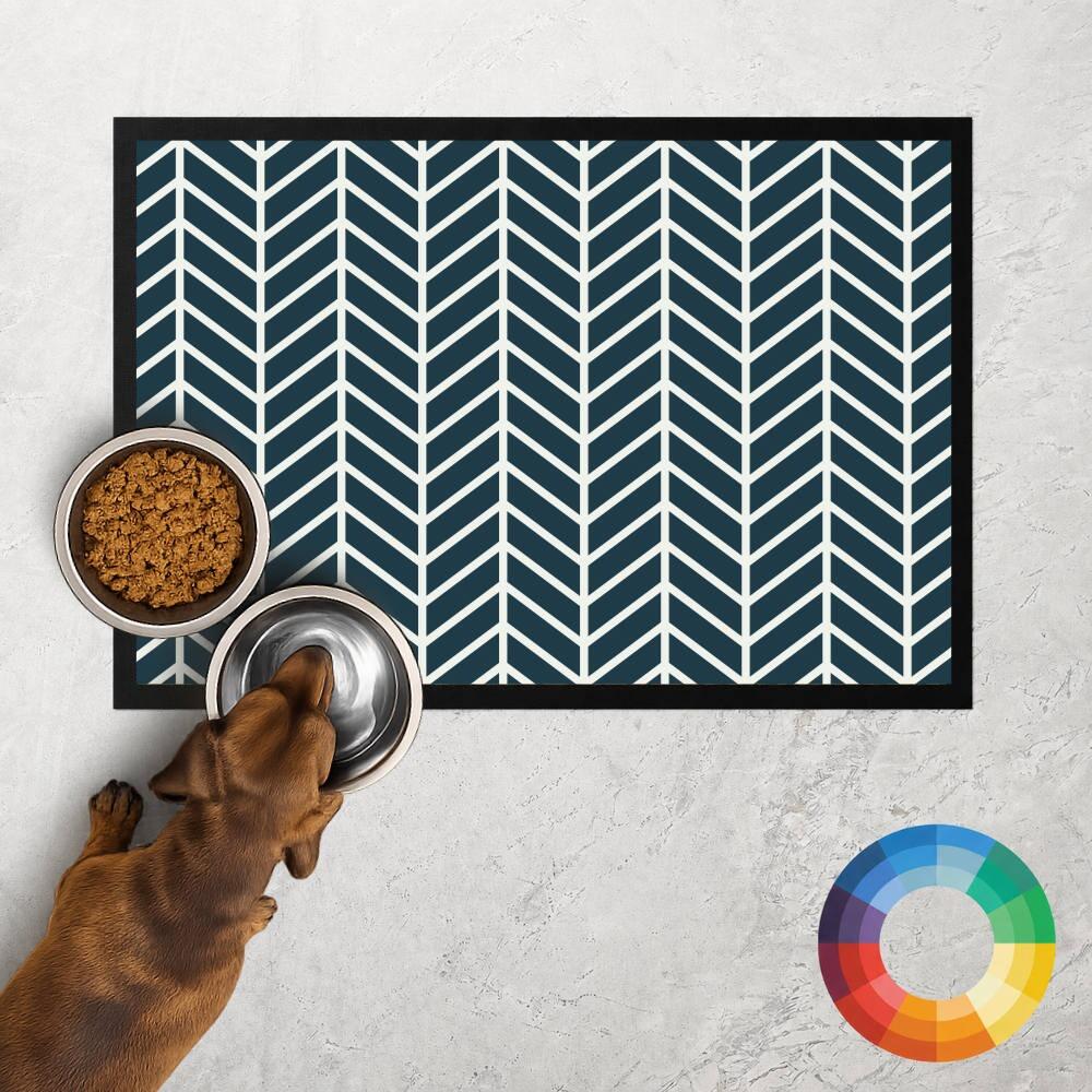 Herringbone Dog Food Mat Pattern Close-Up