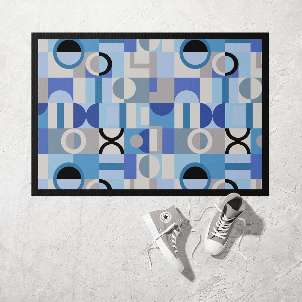 Blue Geometric Doormat