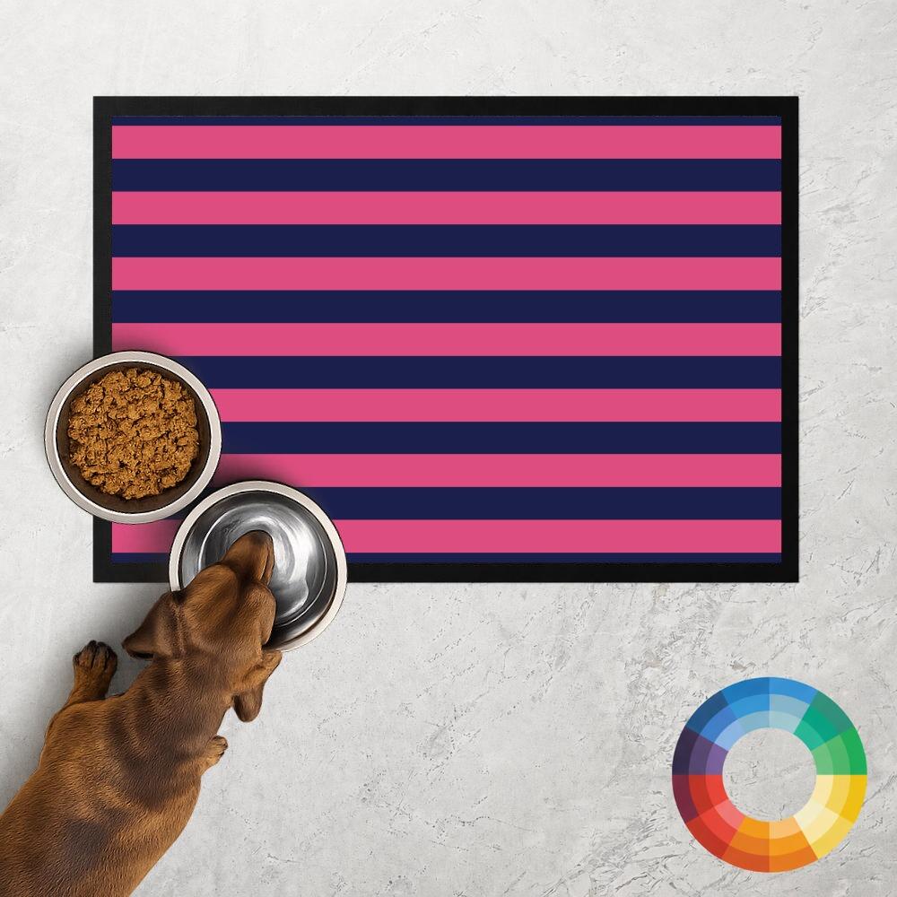 Striped Dog Food Mat Pattern Close-Up