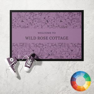 Personalised Purple Botanical Bliss Doormat