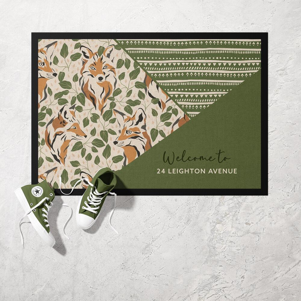 Personalised Woodland Fox Pet Feeding Mat