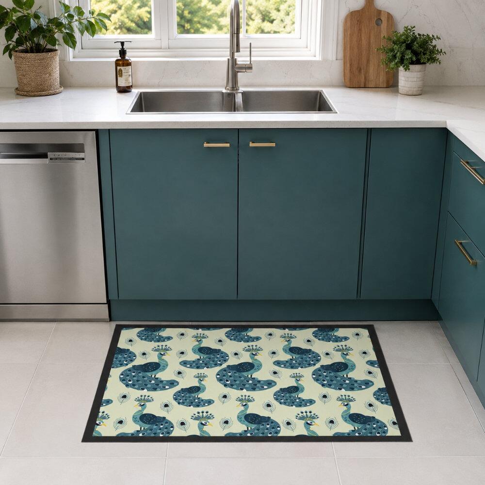 Peacock Kitchen Mat Under Sink
