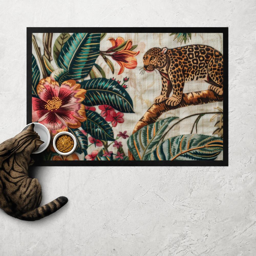 Cheetah Jungle Cat Food Mat
