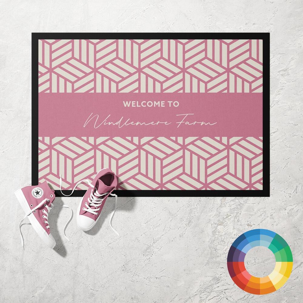 Personalised Custom Colour Geometric Doormat