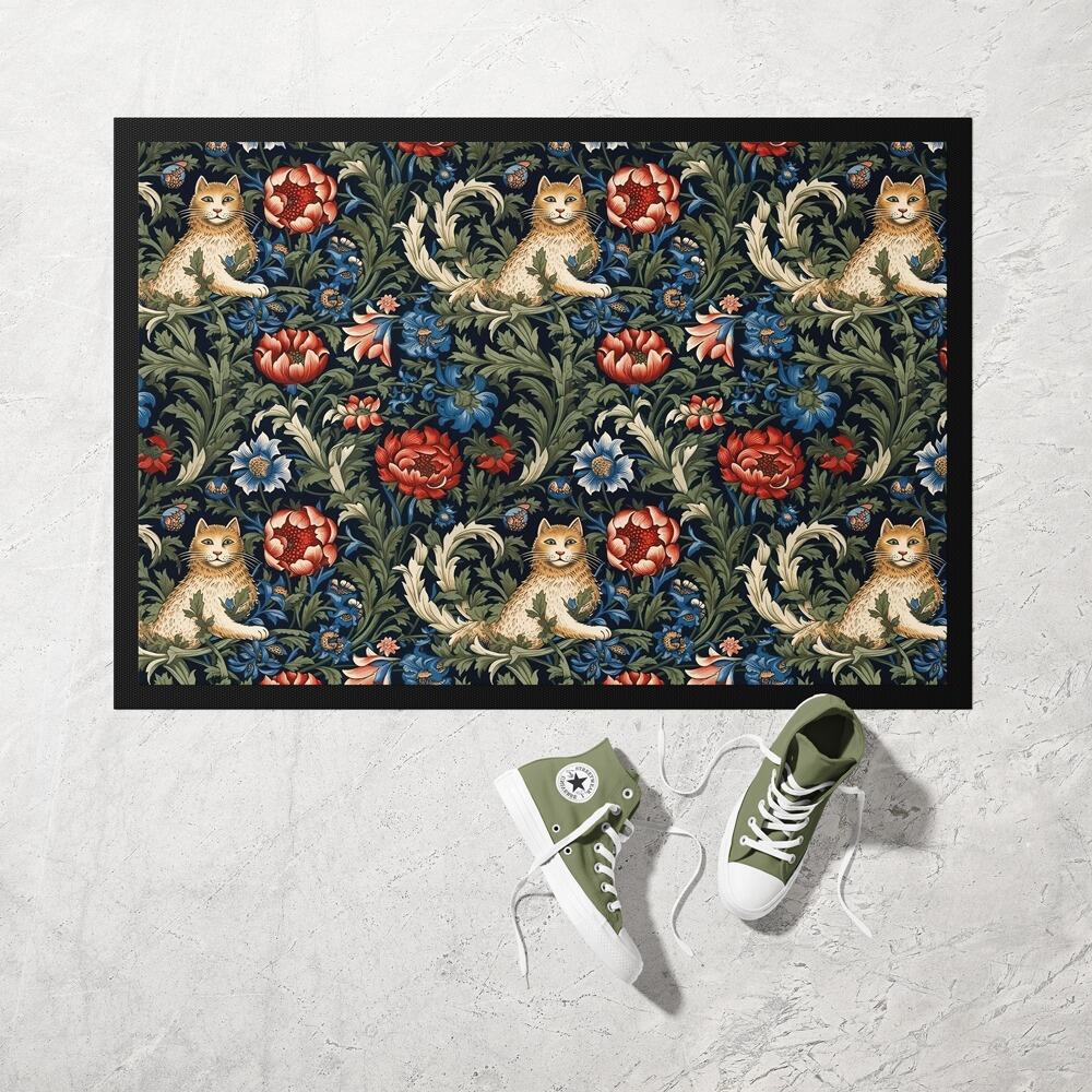 Inspired by William Morris Cat Doormat