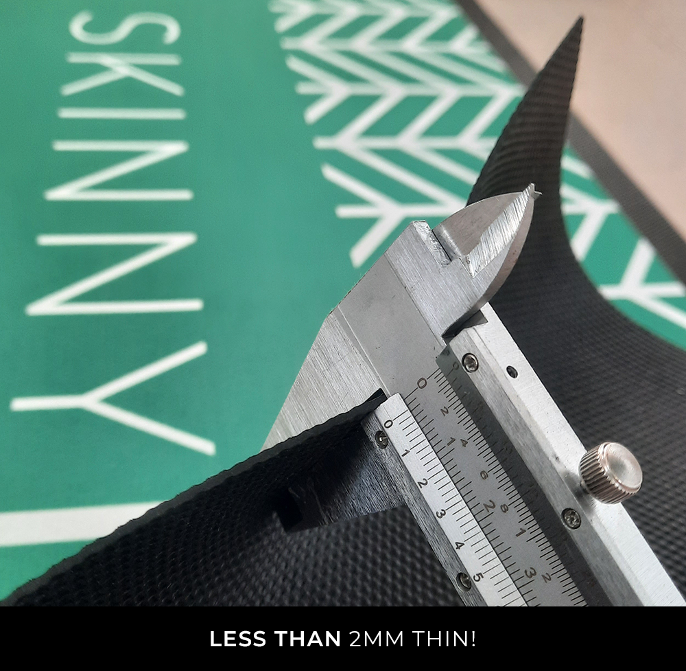 Skinny Mat Features, Absorbent, Non-Slip, Ultra-Thin