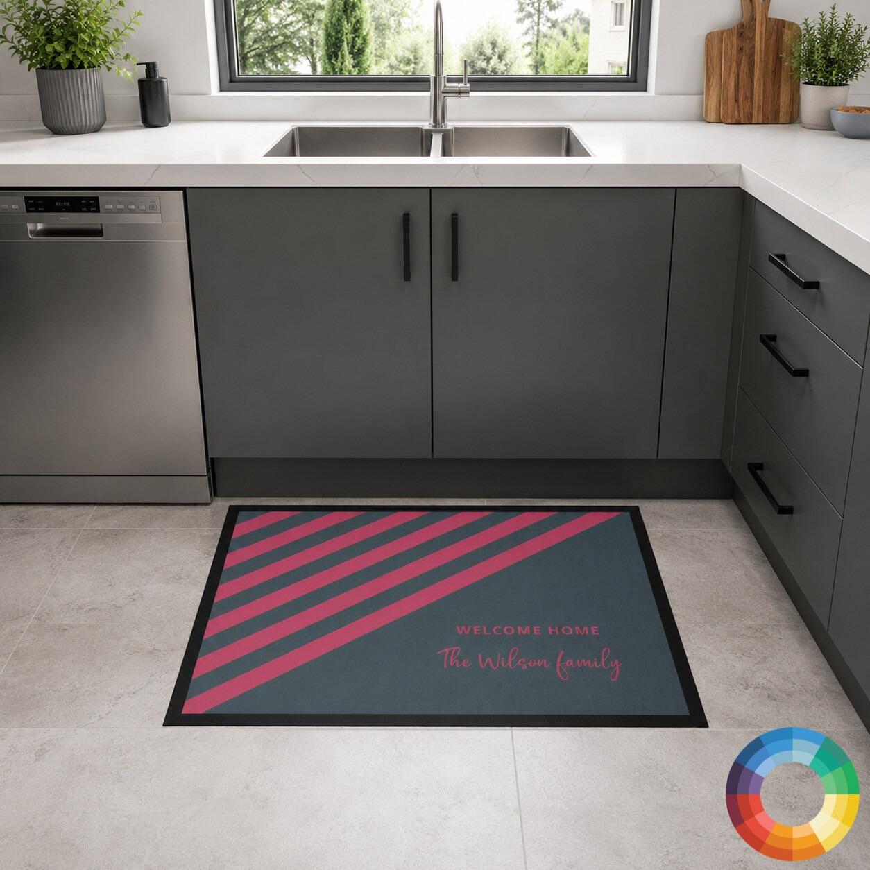 Diagonal Stripe Kitchen Mat Under Sink