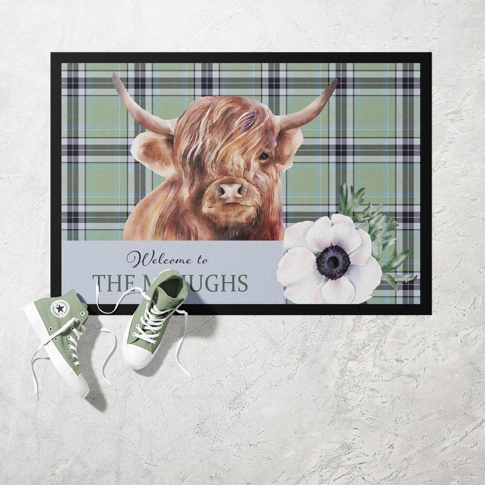 Personalised Highland Cow Pet Feeding Mat