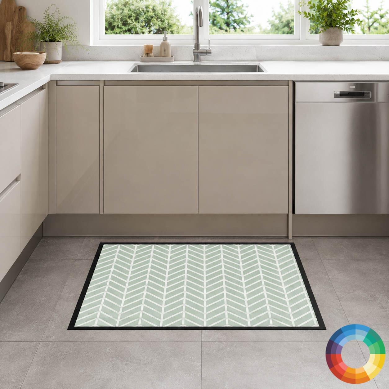 Herringbone Kitchen Mat Under Sink