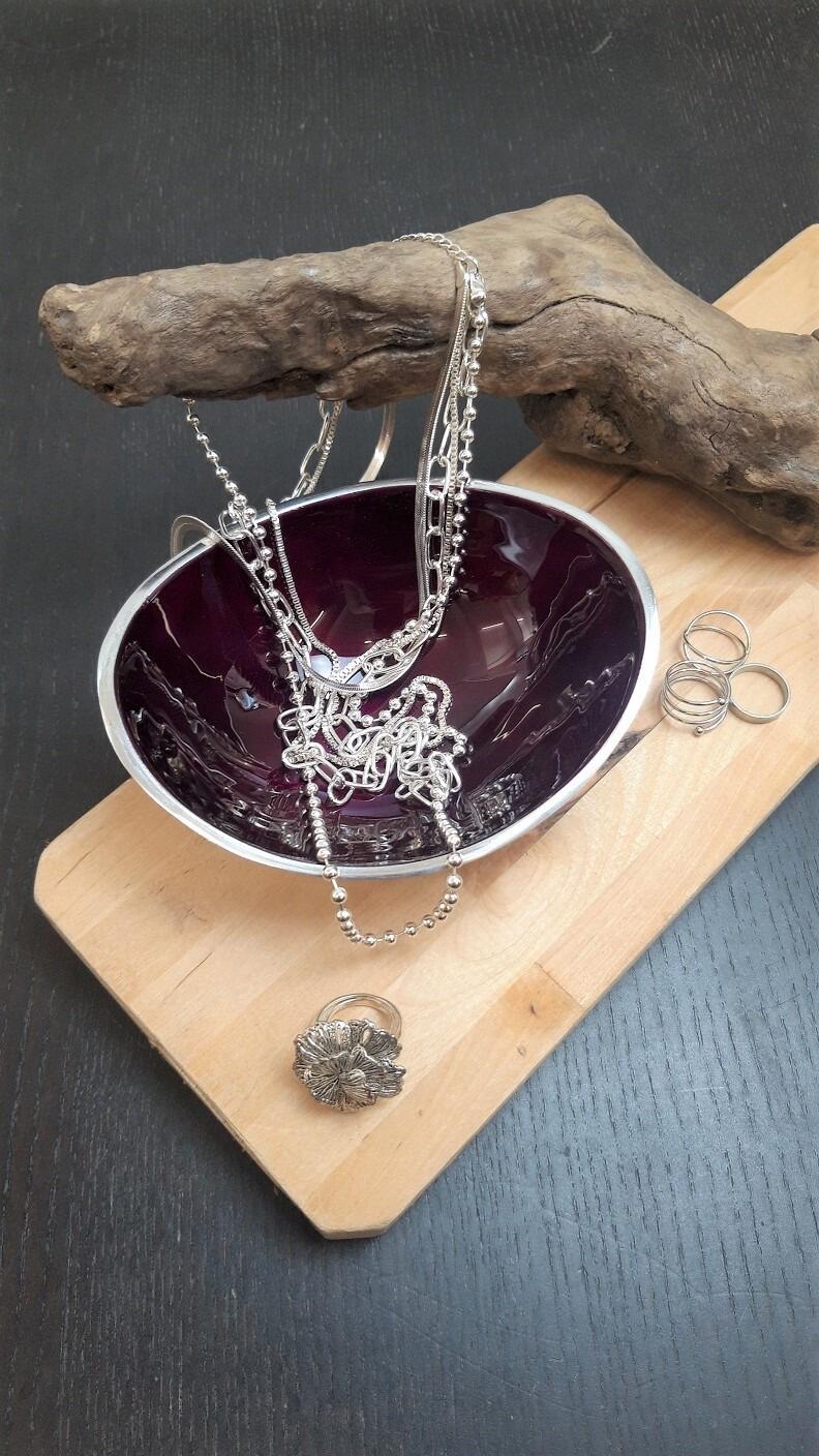 Purple Small Oval Jewellery Dish