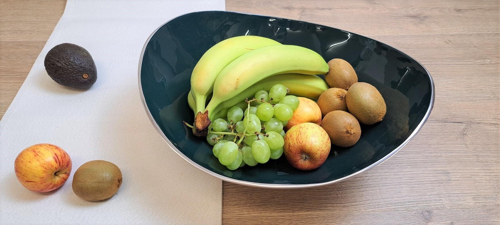 Forest Green Extra Large Oval Fruit Bowl