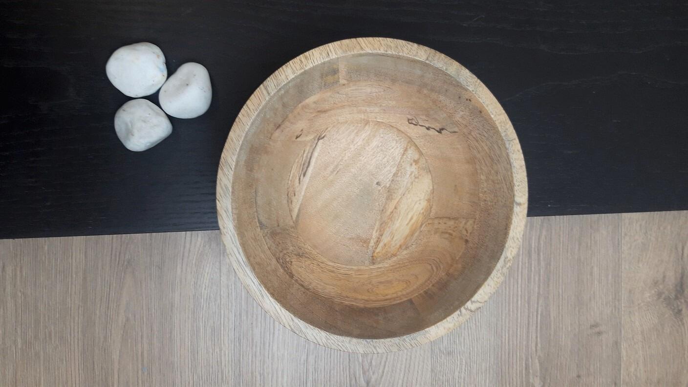 Natural medium deep round bowl