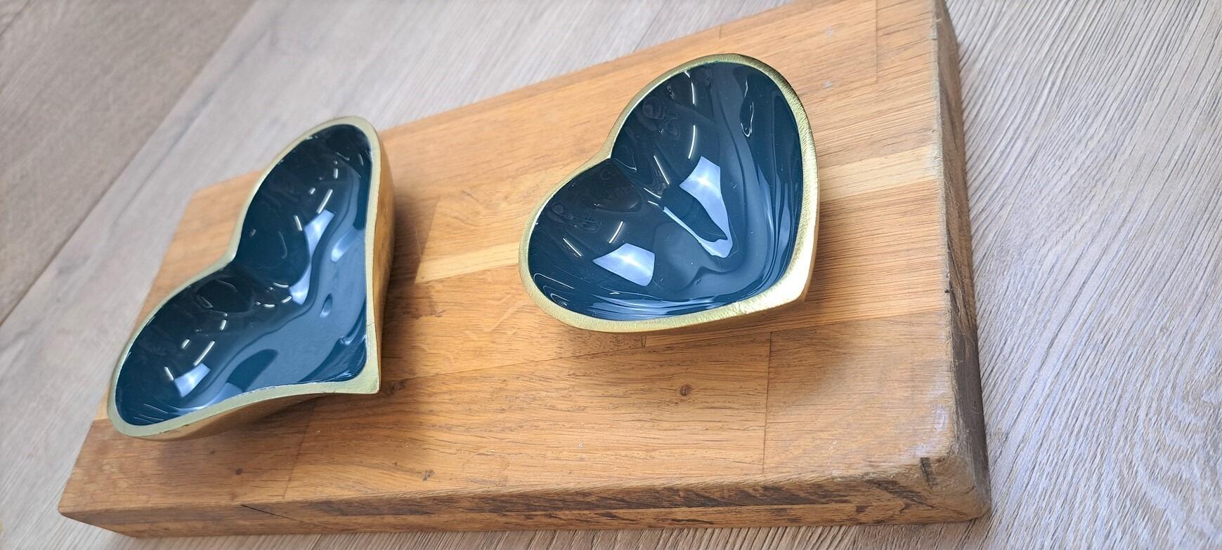 Teal Gold Heart Dishes