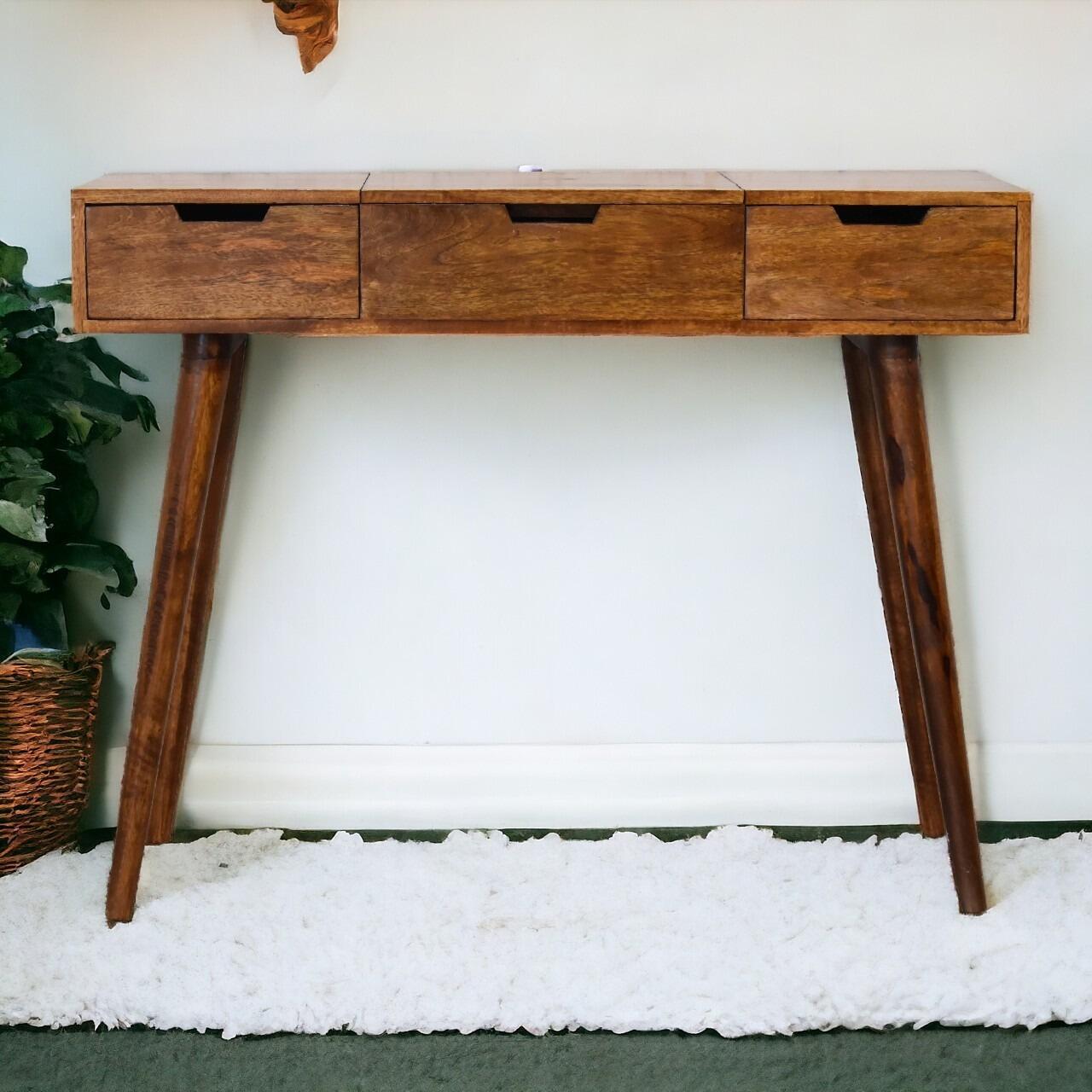 dressing table with foldable mirror