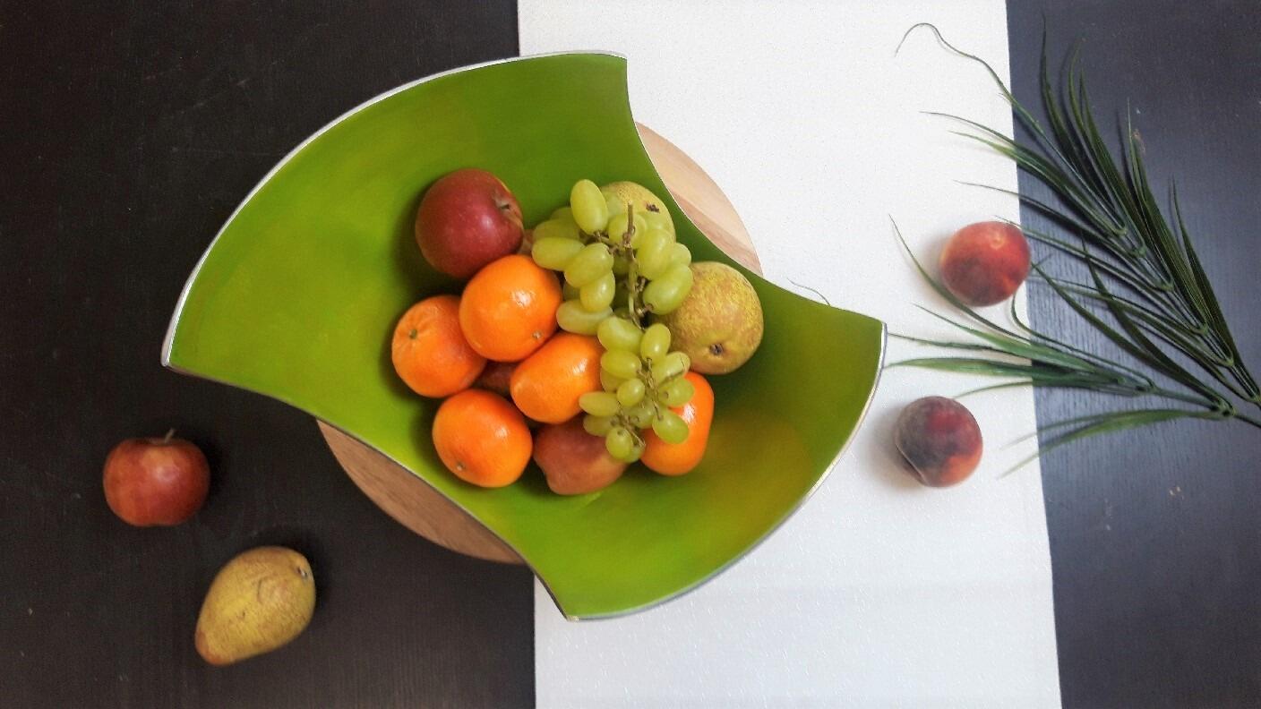 Lime Large Abstract Fruit Bowl