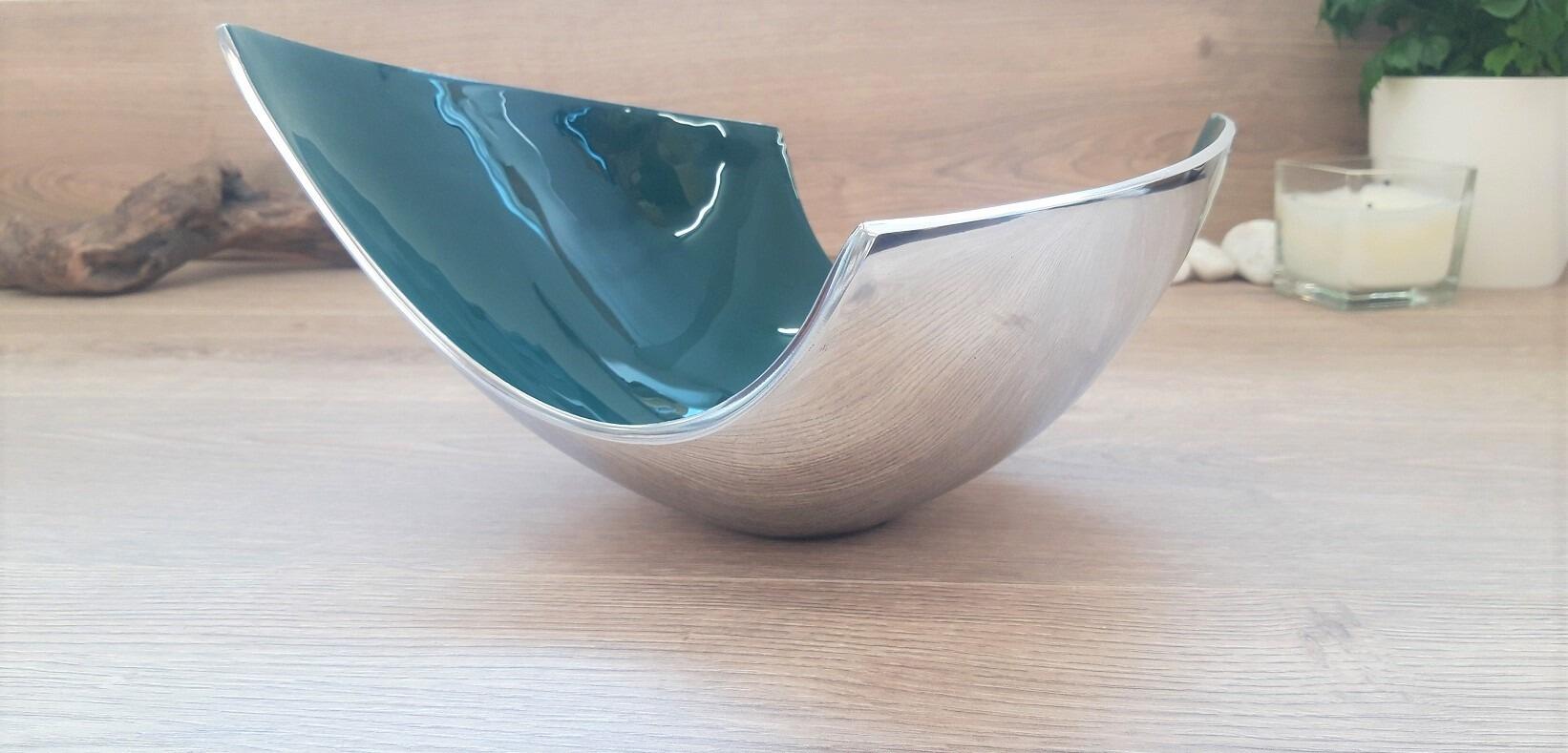 Forest Green Abstract Fruit Bowl