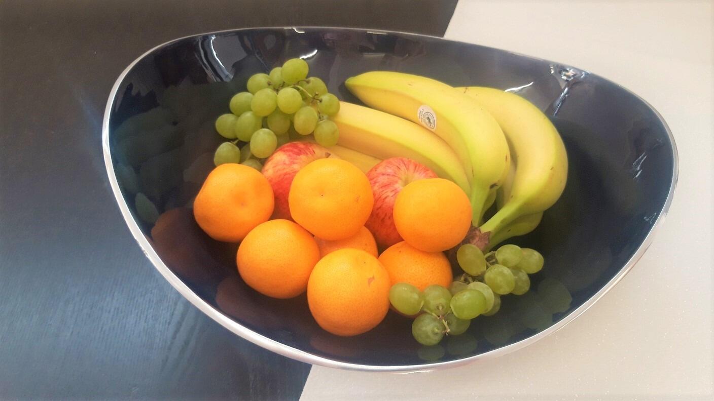 Grey Extra Large Oval Fruit Bowl