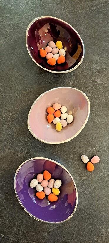 Purple Oval Snack Bowls
