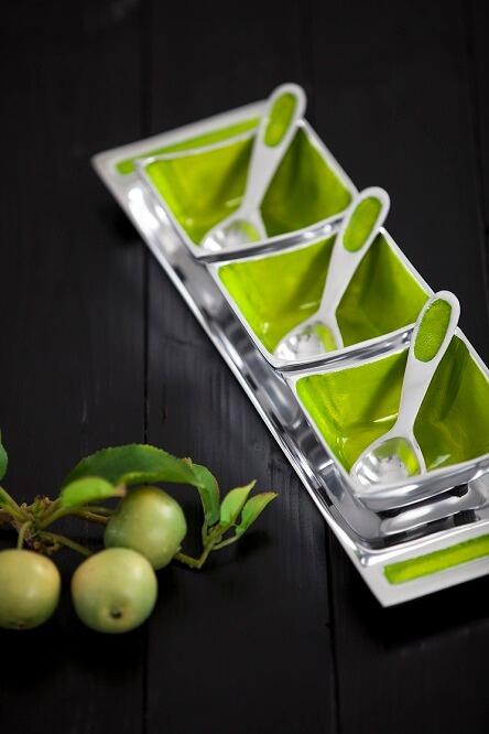 Lime Green Condiment Set with Spoons
