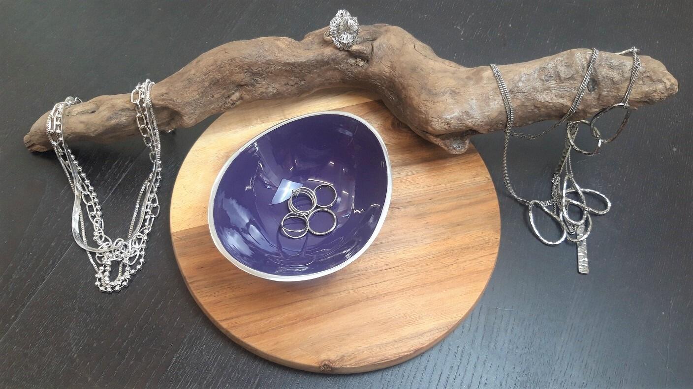 Dark Purple Small Oval Jewellery Dish