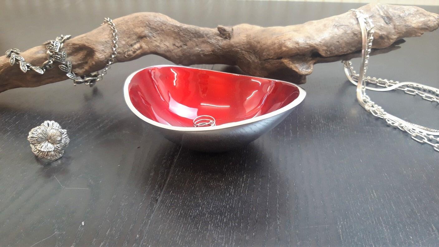 Red Small Oval Jewellery Dish