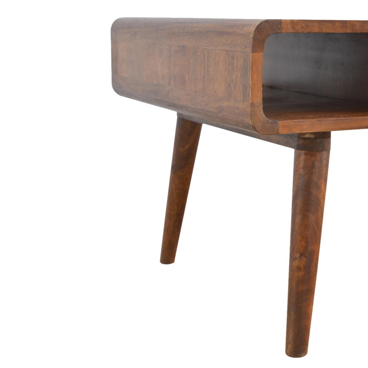 chestnut coffee table with drawers