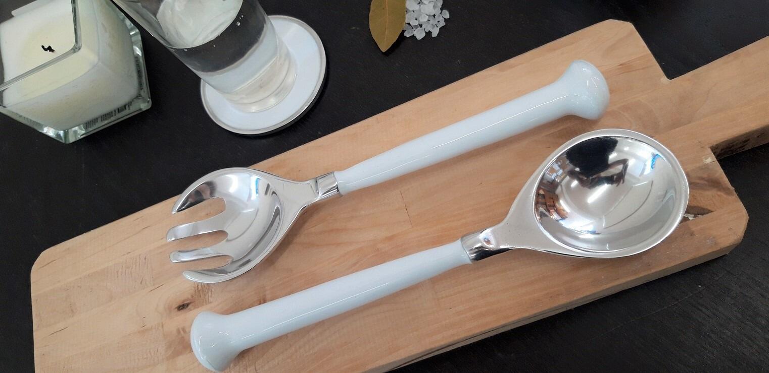 White Salad Servers
