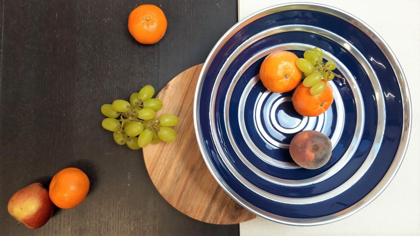 Blue modern fruit bowl