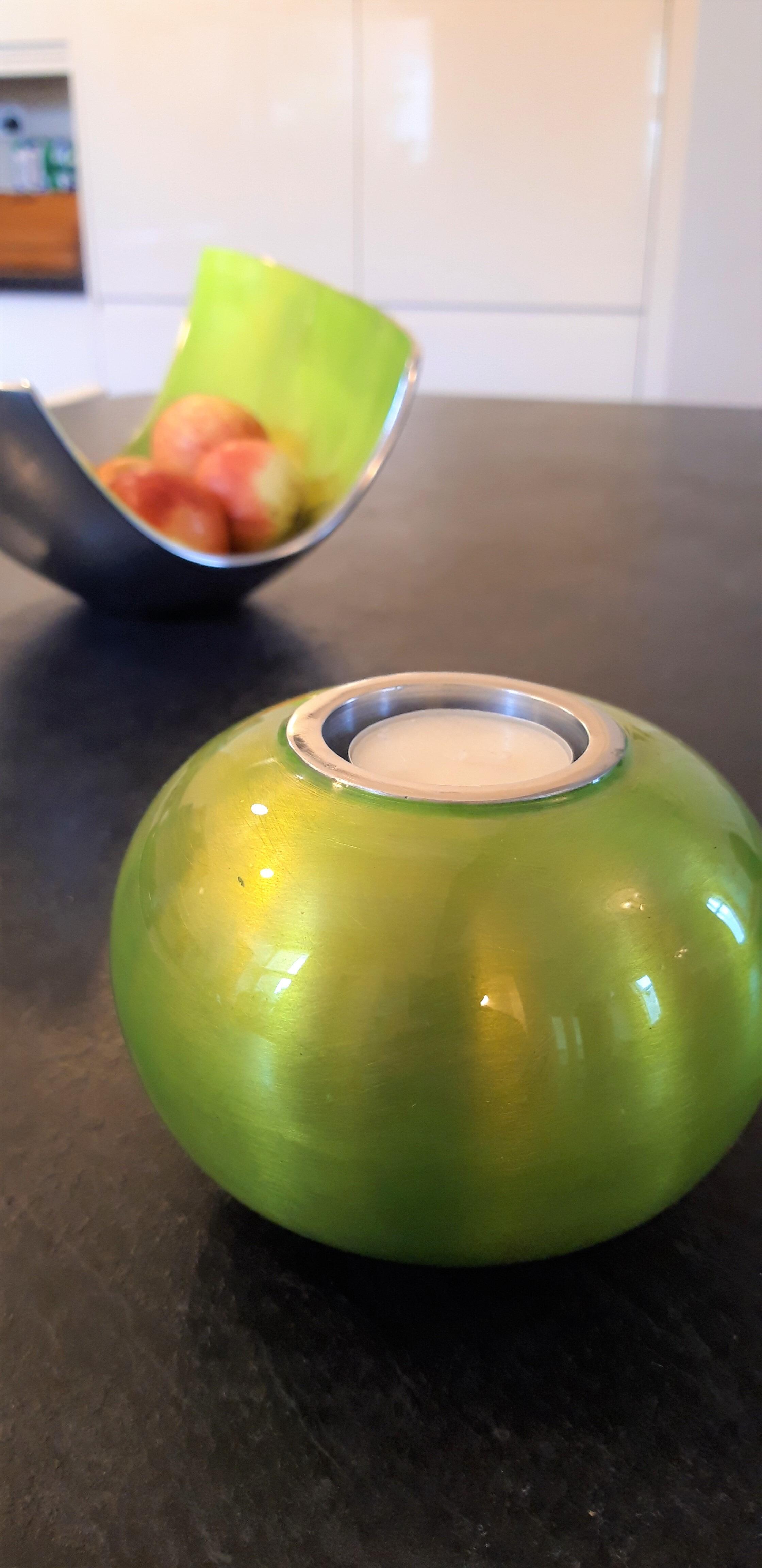 Lime Round Tea Light Holder