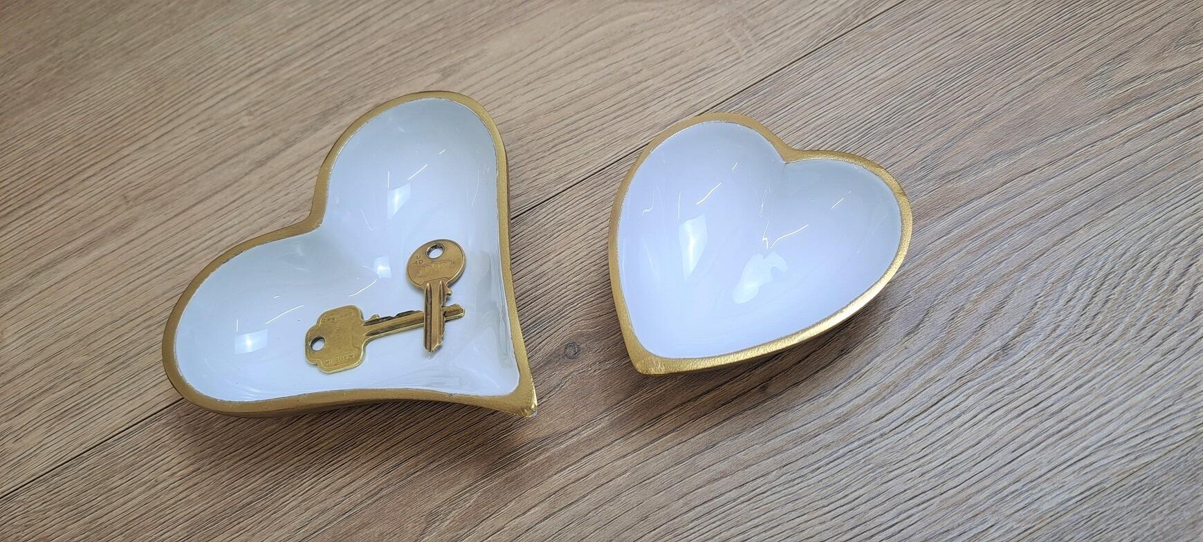 White Gold Heart Dishes