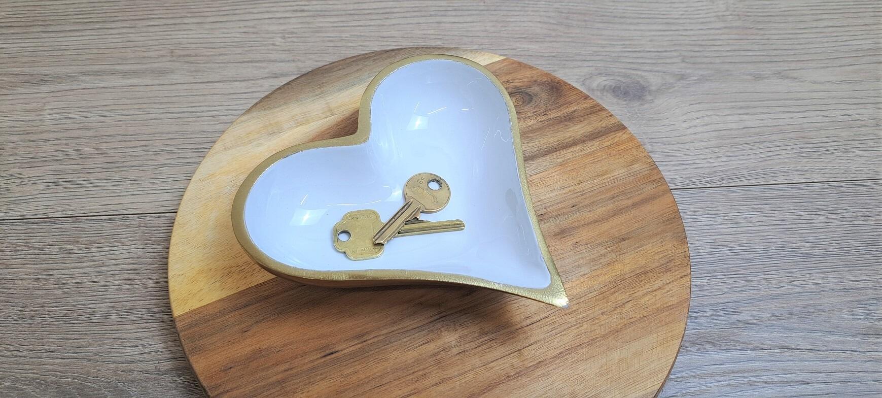 White Gold Heart Dish