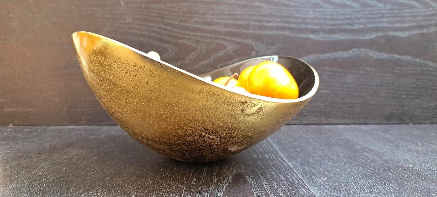 Black Gold Large Oval Bowl