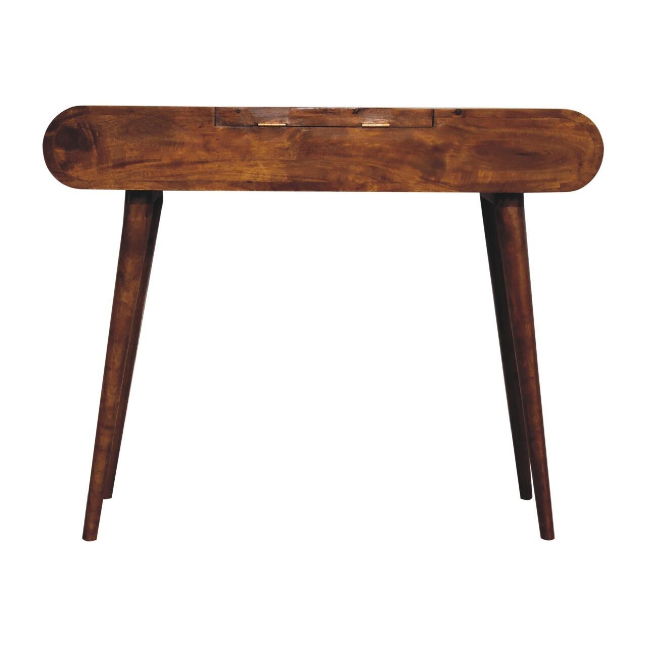 vanity table with folding mirror