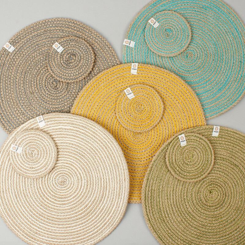 Sustainable Jute Place Mats & Coasters