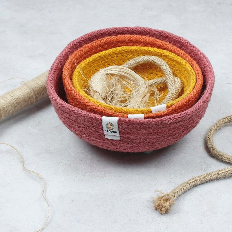 Colourful Sustainable Jute Bowls