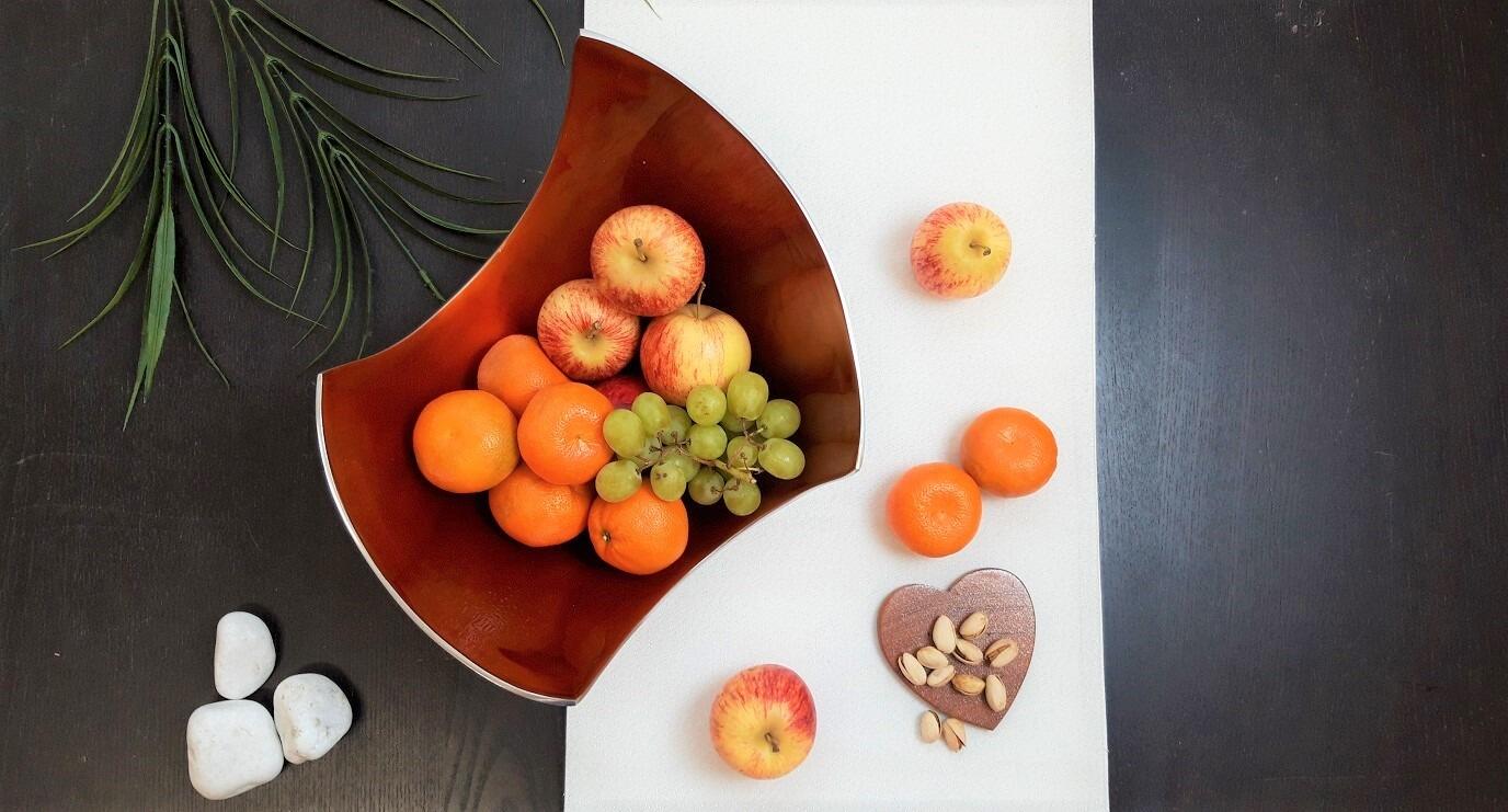 Orange Large Abstract Fruit Bowl