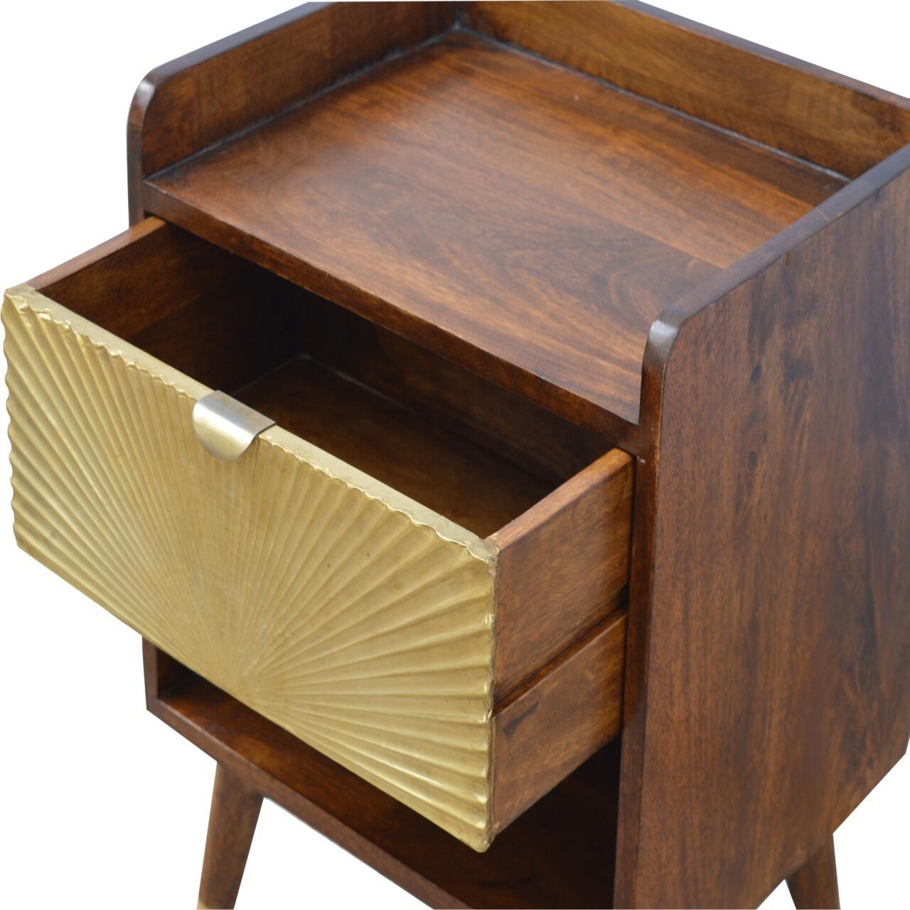 gold drawer bedside table