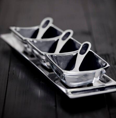Grey Condiment Set with Spoons