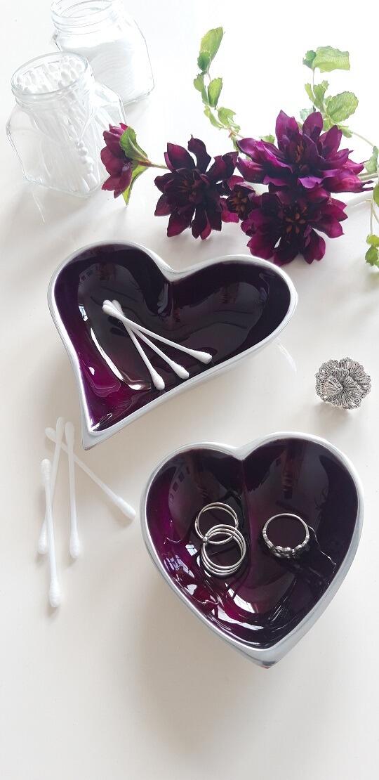Purple Heart Jewellery Dishes