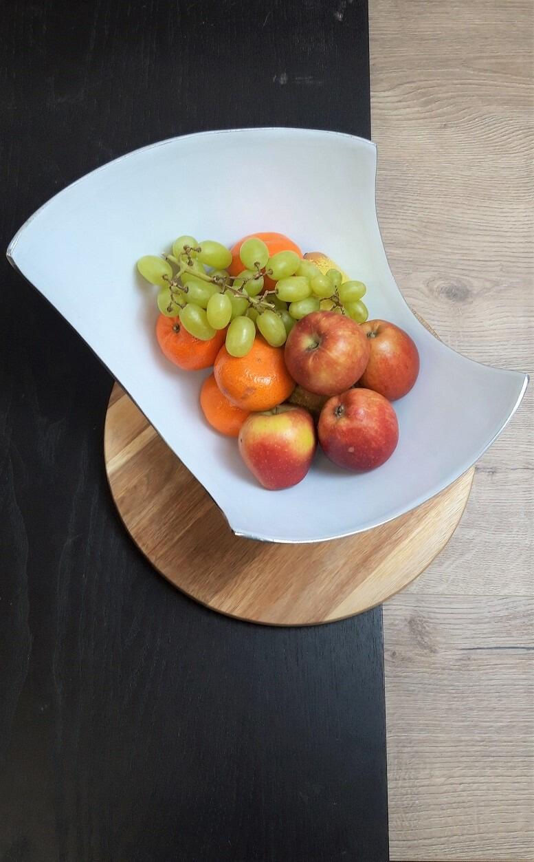 White Large Abstract Fruit Bowl