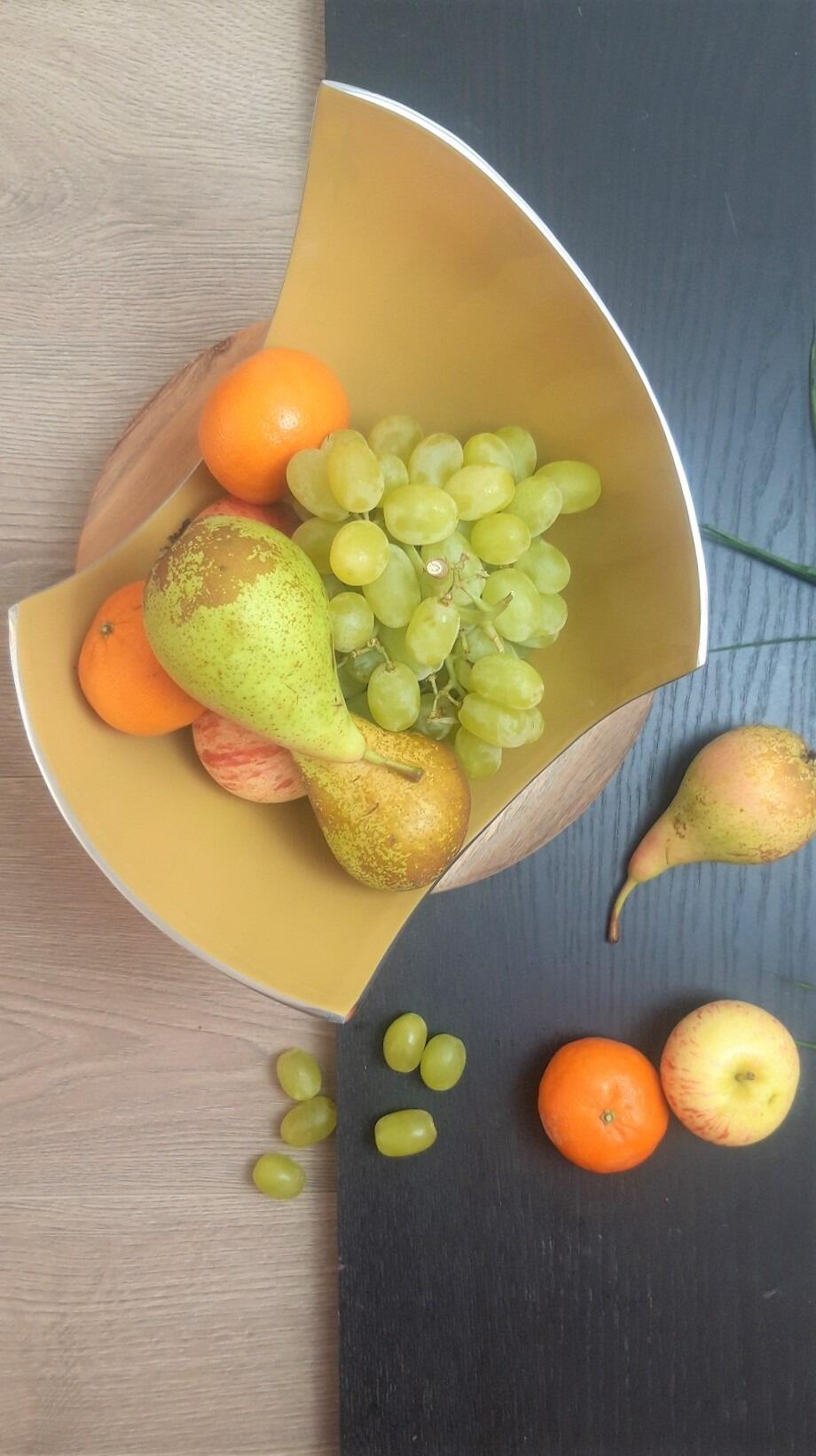 Mustard Abstract Fruit Bowl